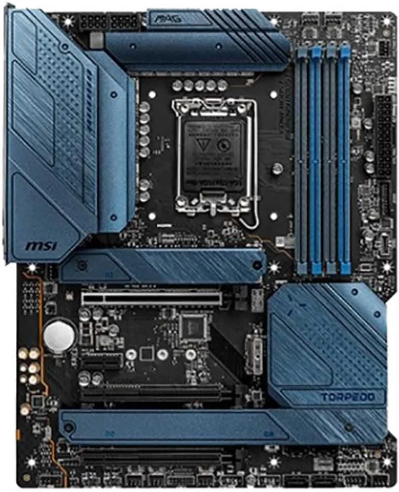 مادربرد ام اس آی Mag Z690 Torpedo Intel Atx، چیپست، سوکت LGA 1700، نورپردازی RGB Mystic Light، فناوری AMD Crossfire، پورت USB 3.2 Gen 2X2 داخلی مشکی، 7D32-001R