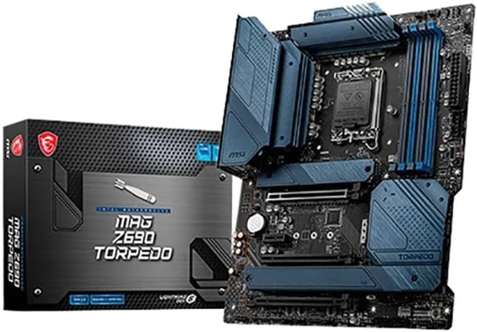 مادربرد ام اس آی Mag Z690 Torpedo Intel Atx، چیپست، سوکت LGA 1700، نورپردازی RGB Mystic Light، فناوری AMD Crossfire، پورت USB 3.2 Gen 2X2 داخلی مشکی، 7D32-001R