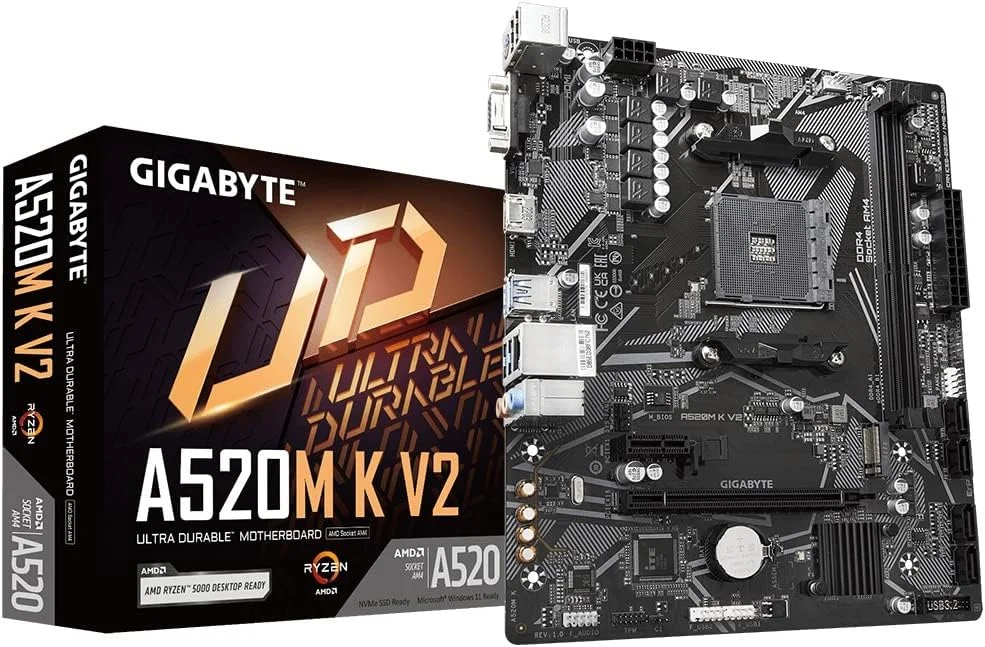 مادربرد GIGABYTE A520M K V2 MicroATX [با چیپست AMD A520] MB6136