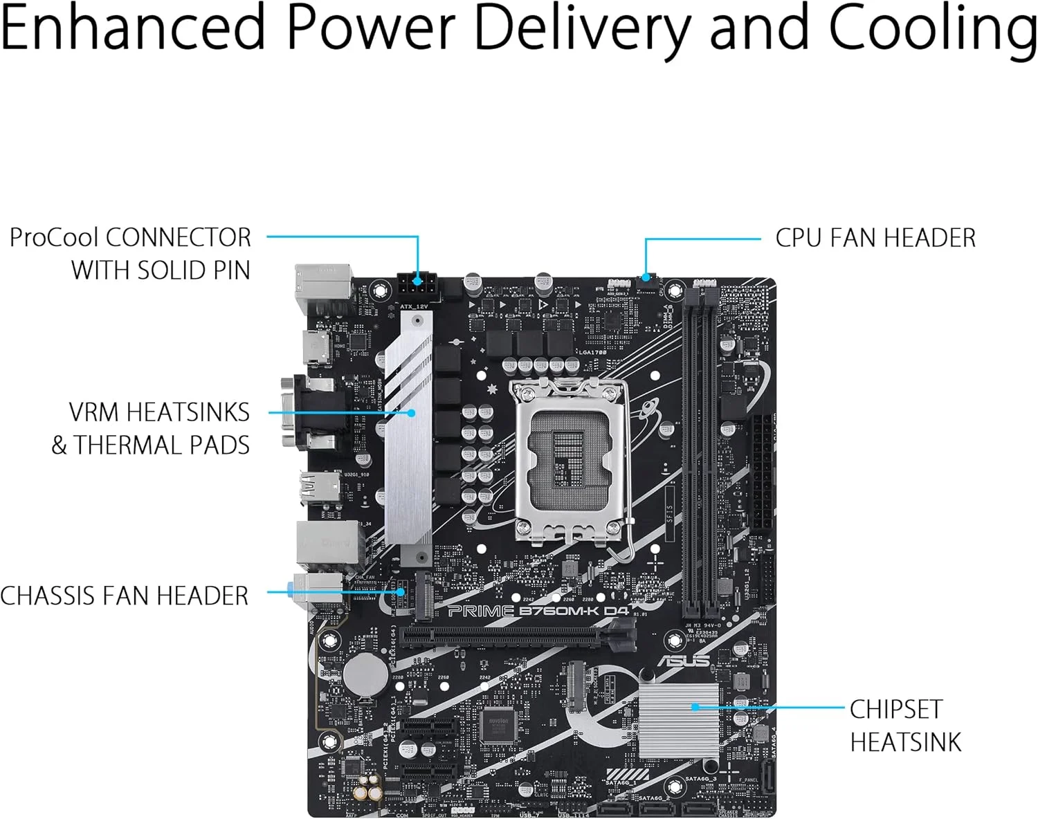 مادربرد ایسوس PRIME B760MK D4 Intel B760 LGA 1700 micro ATX