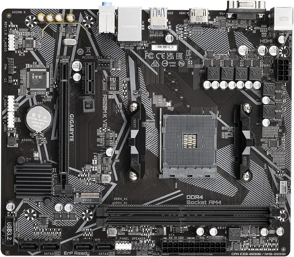 مادربرد GIGABYTE A520M K V2 MicroATX [با چیپست AMD A520] MB6136