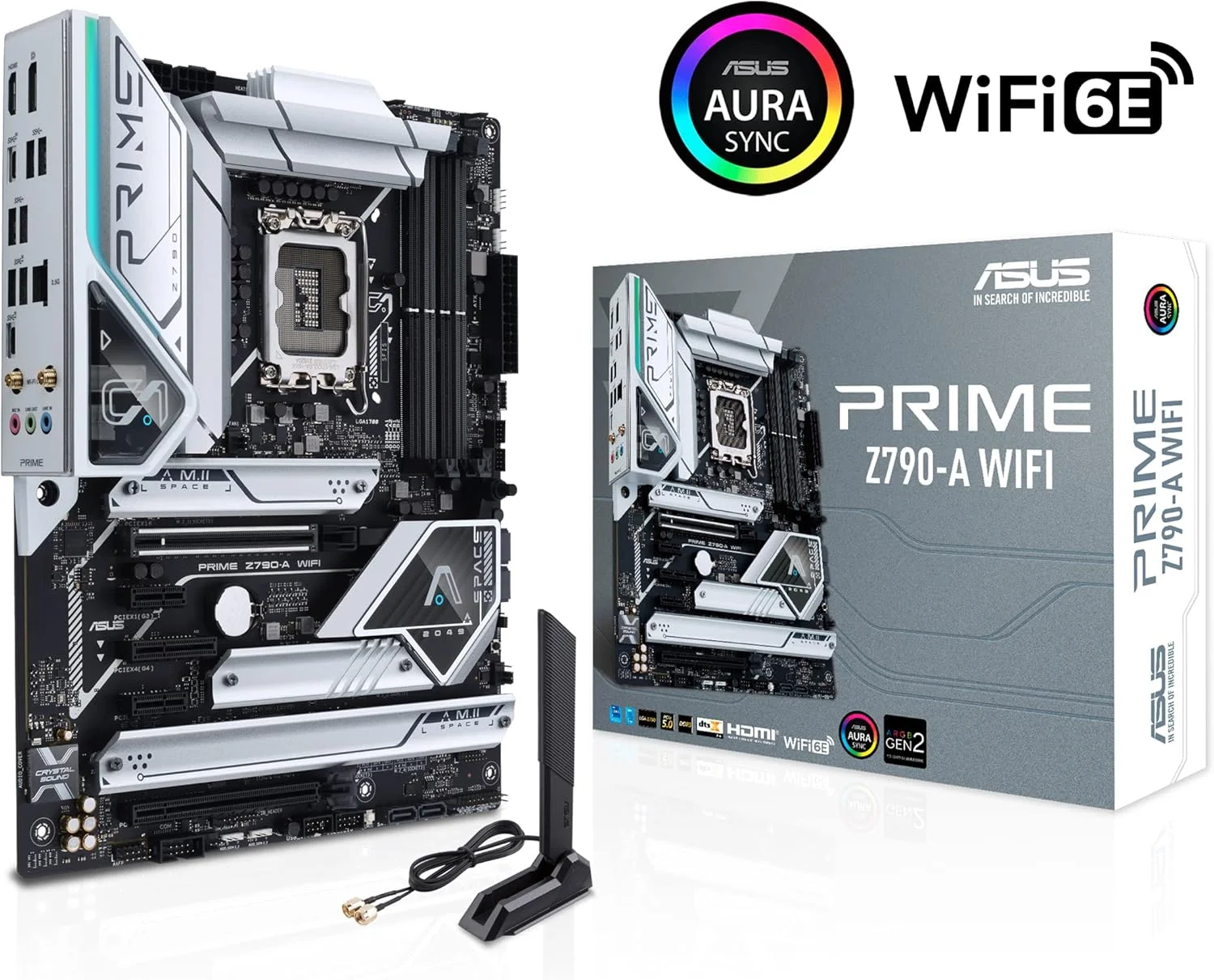 مادربرد ASUS Prime Z790-A WiFi 6E LGA 1700 ATX (مناسب پردازنده‌های نسل 14، 13 و 12 اینتل) (16+1 DrMOS، PCIe 5.0، DDR5، 4 اسلات M.2، LAN 2.5 گیگابیتی، پنل جلویی USB 3.2 Gen 2 Type-C، Thunderbolt 4/USB4، DP)
