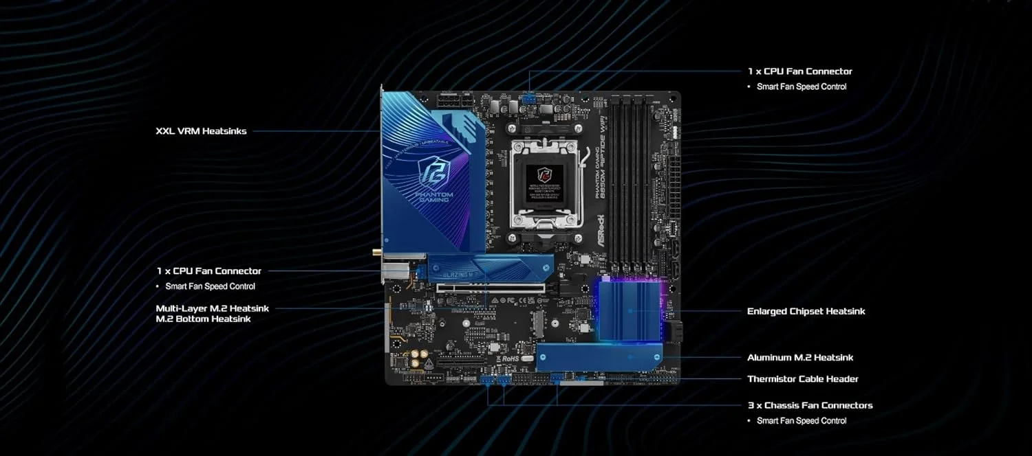 مادربرد ASRock AMD AM5 B850M Riptide WiFi