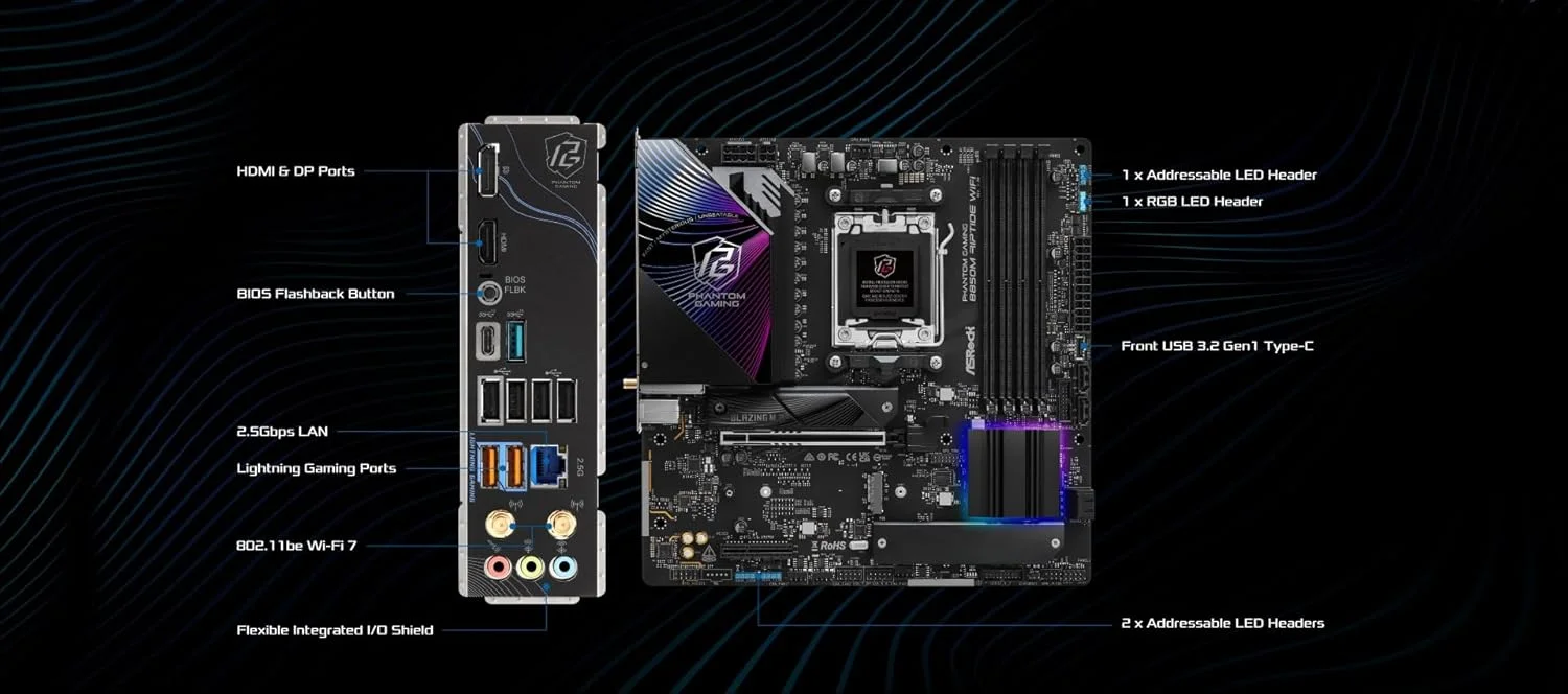 مادربرد ASRock AMD AM5 B850M Riptide WiFi