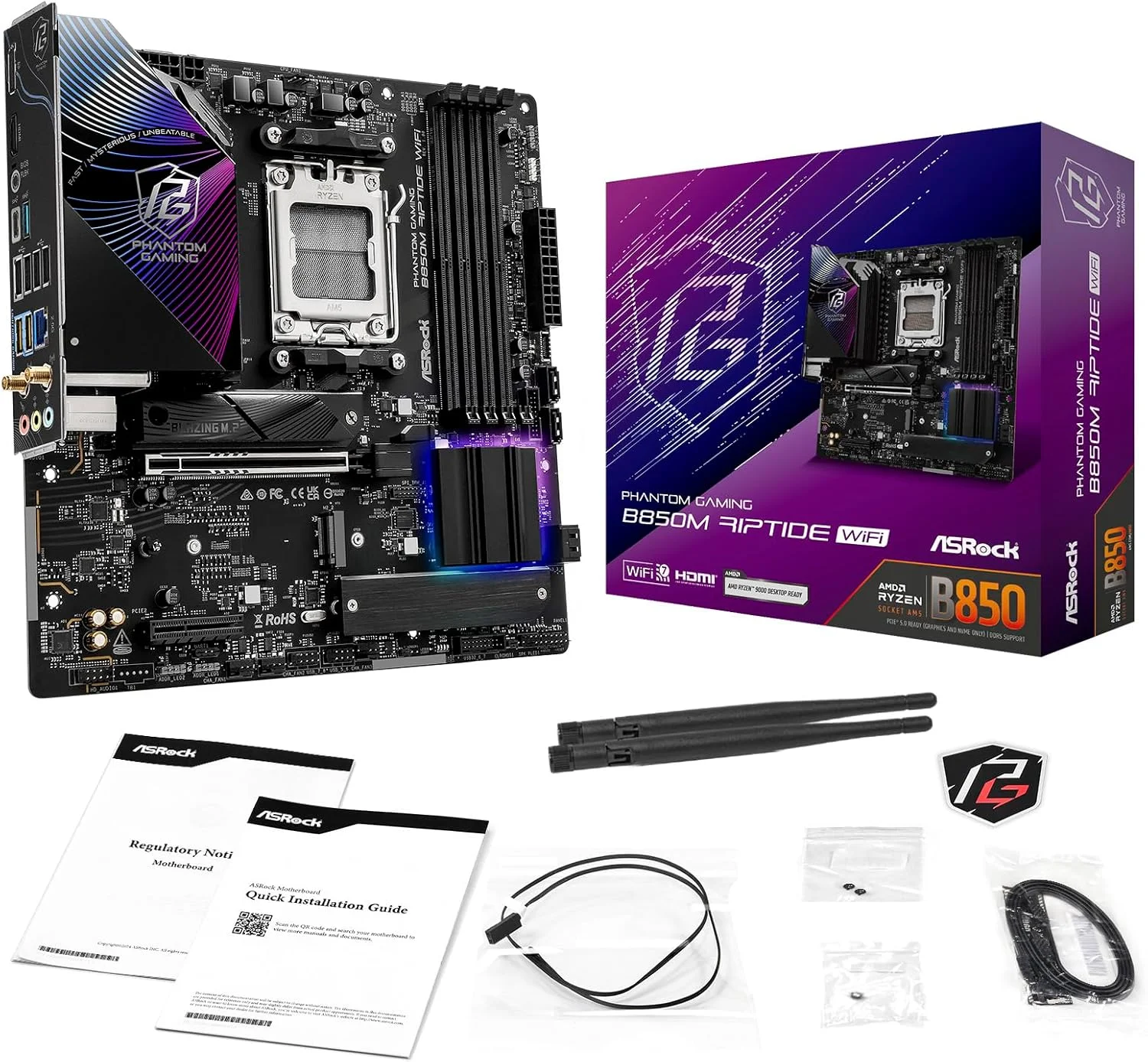 مادربرد ASRock AMD AM5 B850M Riptide WiFi