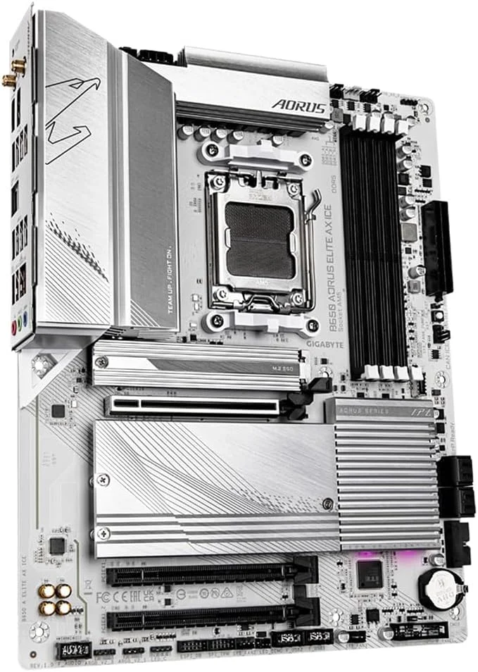 پردازنده مرکزی AMD Ryzen 7 7700X به همراه مادربرد GIGABYTE B650 AORUS Elite AX ICE (AM5, ATX, DDR5, Triple M.2, USB 3.2 Gen2X2 Type-C, WiFi 6E)