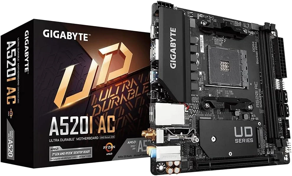 مادربرد گیگابایت A520I AC ITX برای پردازنده های AMD AM4