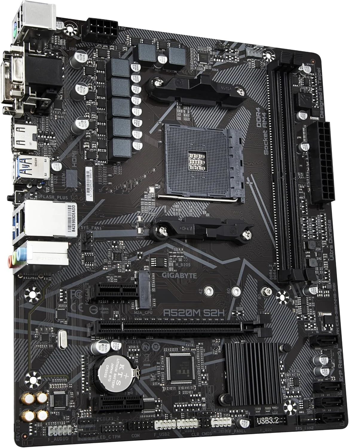 مادربرد گیگابایت AMD A520SAM4 MicroATX حافظه DDR4 اسلات حافظه 22xPCI Express 3.0 1x1xPCI Express 3.0 16x1xM.2 1x15pin Dsub 1xDVID 1xHDMI 2xAVIn 1xAVout 2xUSB 2.