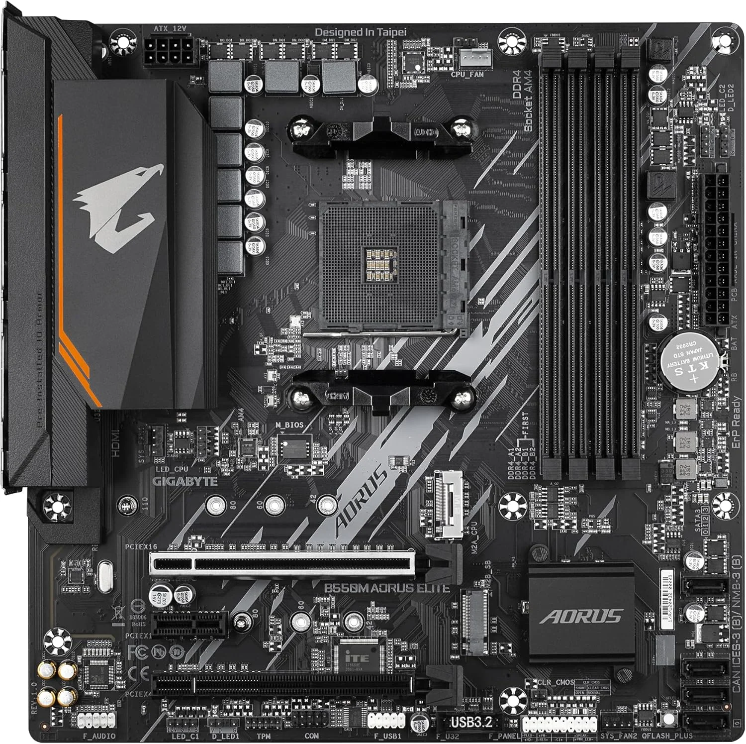 مادربرد گیگابایت AMD B550 AORUS Elite سوکت AM4 Micro ATX DDR4-SDRAM