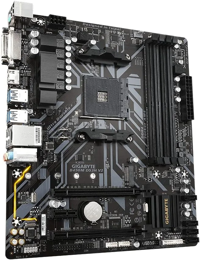مادربرد گیگابایت B450M DS3H V2 Micro ATX برای پردازنده های AMD AM4