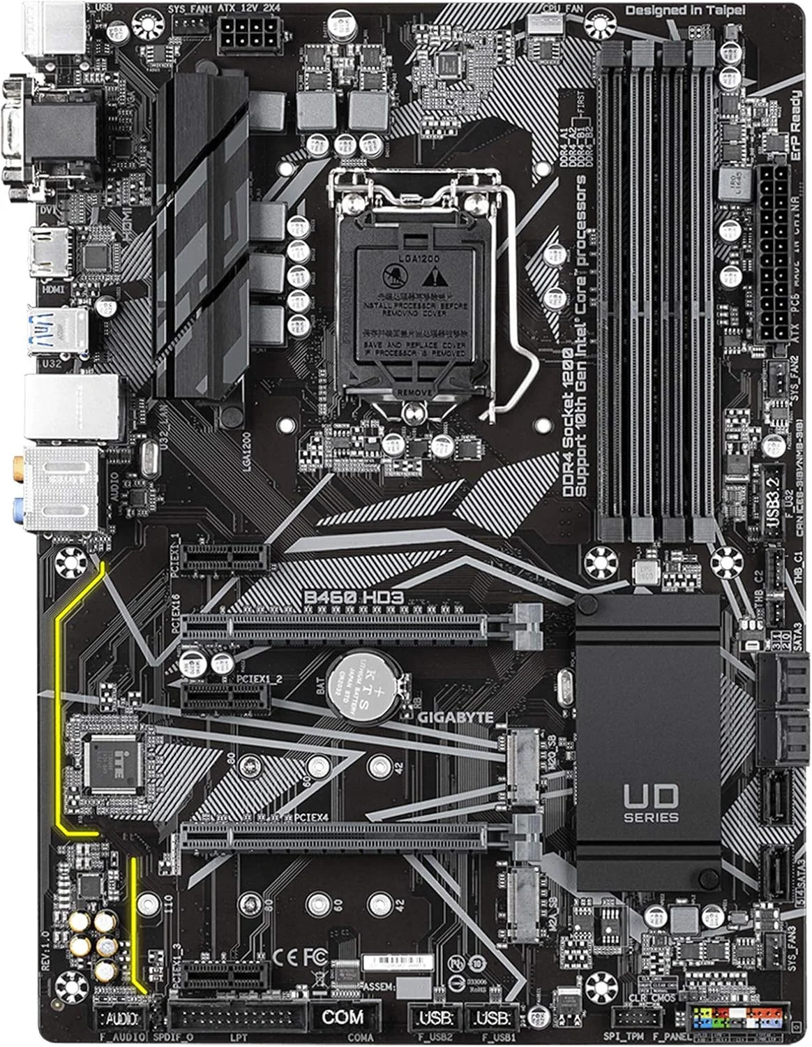 مادربرد گیگابایت B460 HD3 (LGA1200/Intel/B460/ATX/Dual M.2/SATA 6Gb/s/USB 3.2 Gen 1/DDR4)