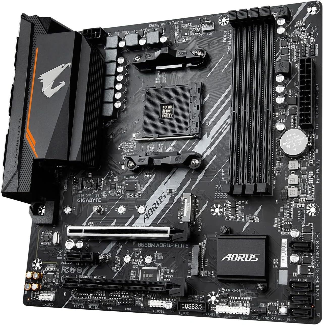مادربرد GIGABYTE B550M AORUS Elite (AM4/ AMD/ B550/ Micro-ATX/ DDR4/ Dual M.2/ PCIe 4.0/ Realtek GbE LAN/ مادربرد گیمینگ)