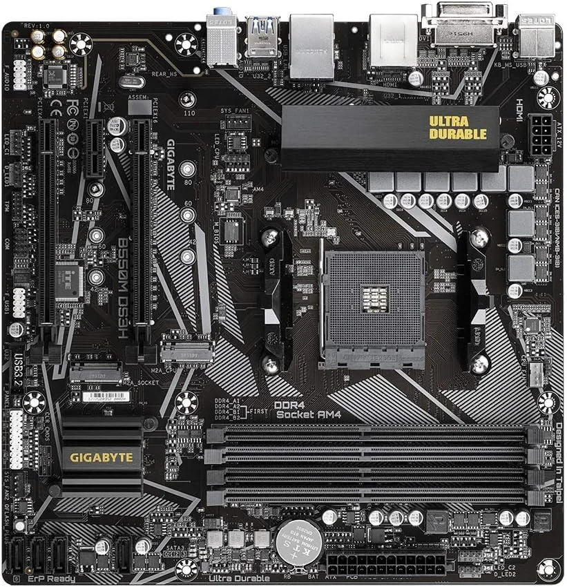 مادربرد گیگابایت B550M DS3H mATX برای پردازنده های AMD AM4