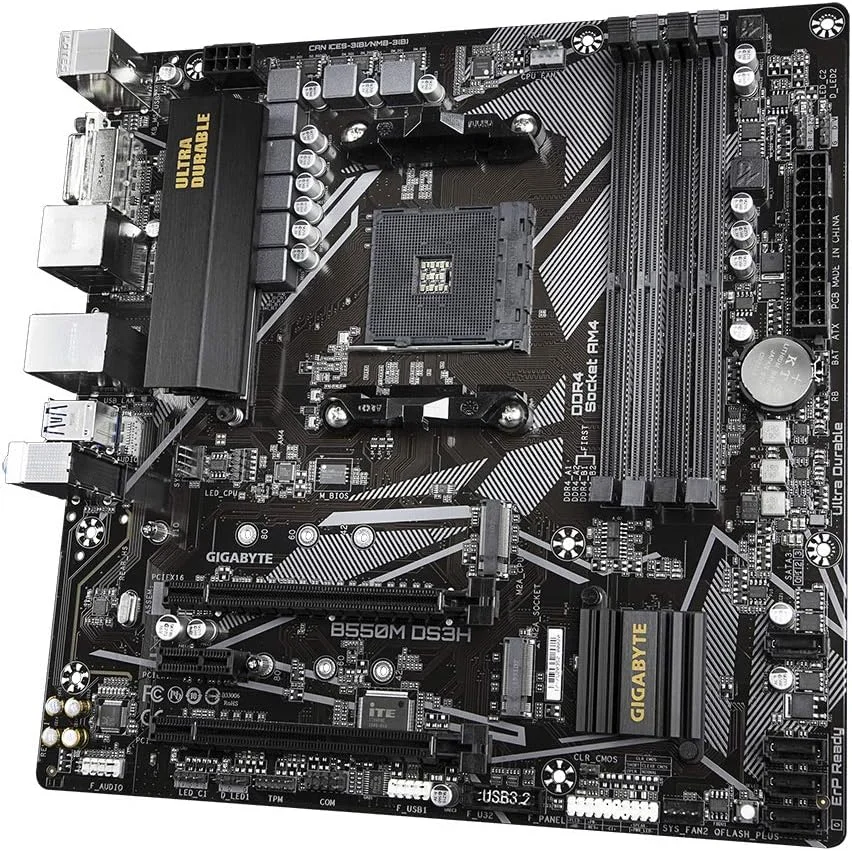 مادربرد گیگابایت B550M DS3H mATX برای پردازنده های AMD AM4