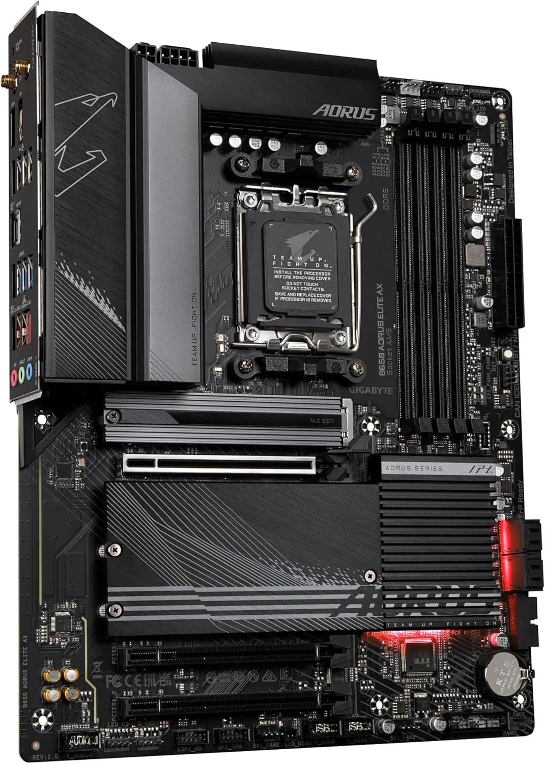 مادربرد گیمینگ GIGABYTE B650 AORUS Elite AX (AM5/ LGA 1718/ AMD B650/ ATX/ 5 سال گارانتی/ DDR5/ M.2/ PCIe 5.0/ USB 3.2 Gen2X2 Type-C/WiFi 6E/ 2.5GbE LAN/Q-Flash Plus/EZ-Latch)
