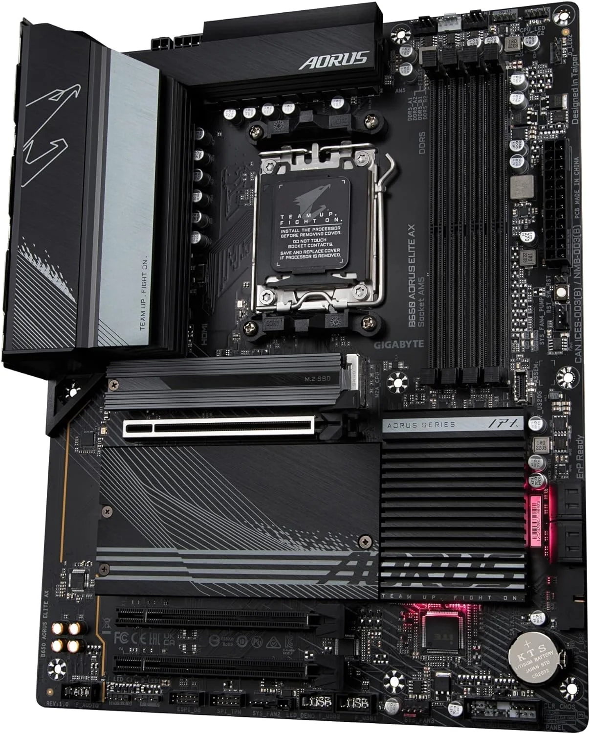 مادربرد گیمینگ GIGABYTE B650 AORUS Elite AX (AM5/ LGA 1718/ AMD B650/ ATX/ 5 سال گارانتی/ DDR5/ M.2/ PCIe 5.0/ USB 3.2 Gen2X2 Type-C/WiFi 6E/ 2.5GbE LAN/Q-Flash Plus/EZ-Latch)