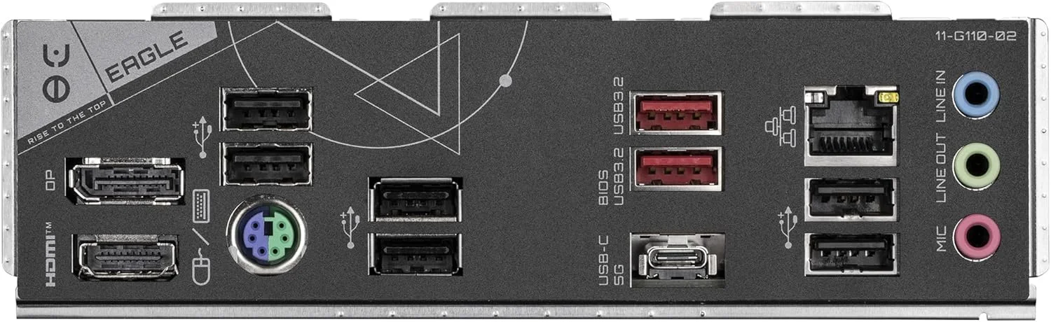 مادربرد GIGABYTE B650 EAGLE - پشتیبانی از پردازنده های AMD Ryzen 9000 - دارای VRM دیجیتال 12+2+2 فاز - پشتیبانی از DDR5 تا 7600 مگاهرتز (OC) - دارای 1xPCIe 5.0 + 2xPCIe 4.0 M.2 - GbE LAN - USB 3.2 Gen2