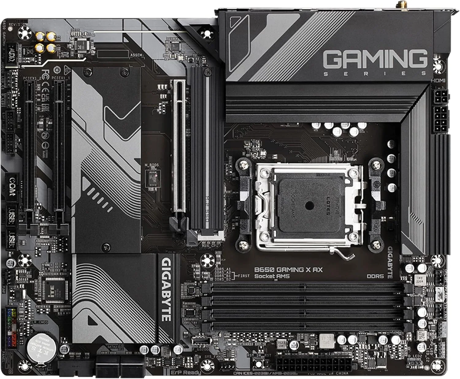 مادربرد GIGABYTE B650 Gaming X AX (AM5/ LGA 1718/ AMD/ B650/ ATX/ 5 سال گارانتی/ DDR5/ PCIe 4.0 M.2/ PCIe 4.0/ USB 3.2 Gen2x2 Type-C/AMD Wi-Fi 6E/ Realtek 2.5GbE LAN) مادربرد GIGABYTE B650 Gaming X AX (AM5/ LGA 1718/ AMD/ B650/ ATX/ 5 سال گارانتی/ DDR5/ PCIe 4.0 M.2/ PCIe 4.0/ USB 3.2 Gen2x2 Type-C/AMD Wi-Fi 6E/ Realtek 2.5GbE LAN)