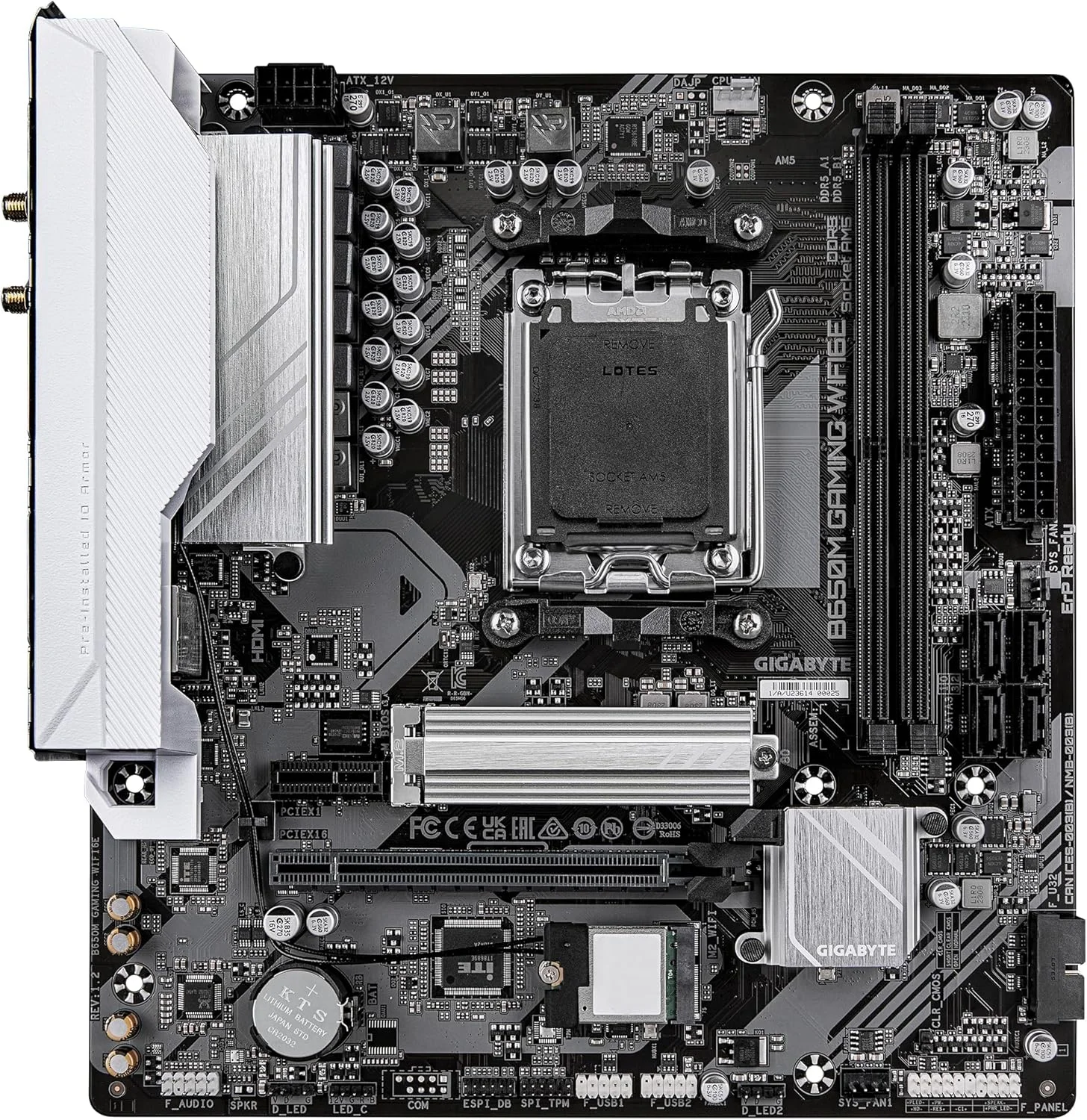 مادربرد GIGABYTE B650M GAMING WIFI6E - پردازنده های سری AMD Ryzen 9000، VRM با 5+2+2 فاز، DDR5 تا 6400 مگاهرتز (OC)، 1xPCIe 4.0 M.2، LAN 2.5 گیگابیتی، WIFI 6E، USB 3.2 Gen 1