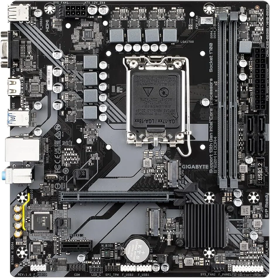 مادربرد گیگابایت B760M H DDR4 (rev. 1.0) Intel B760 LGA 1700 Micro ATX مادربرد گیگابایت B760M H DDR4 (rev. 1.0) Intel B760 LGA 1700 Micro ATX