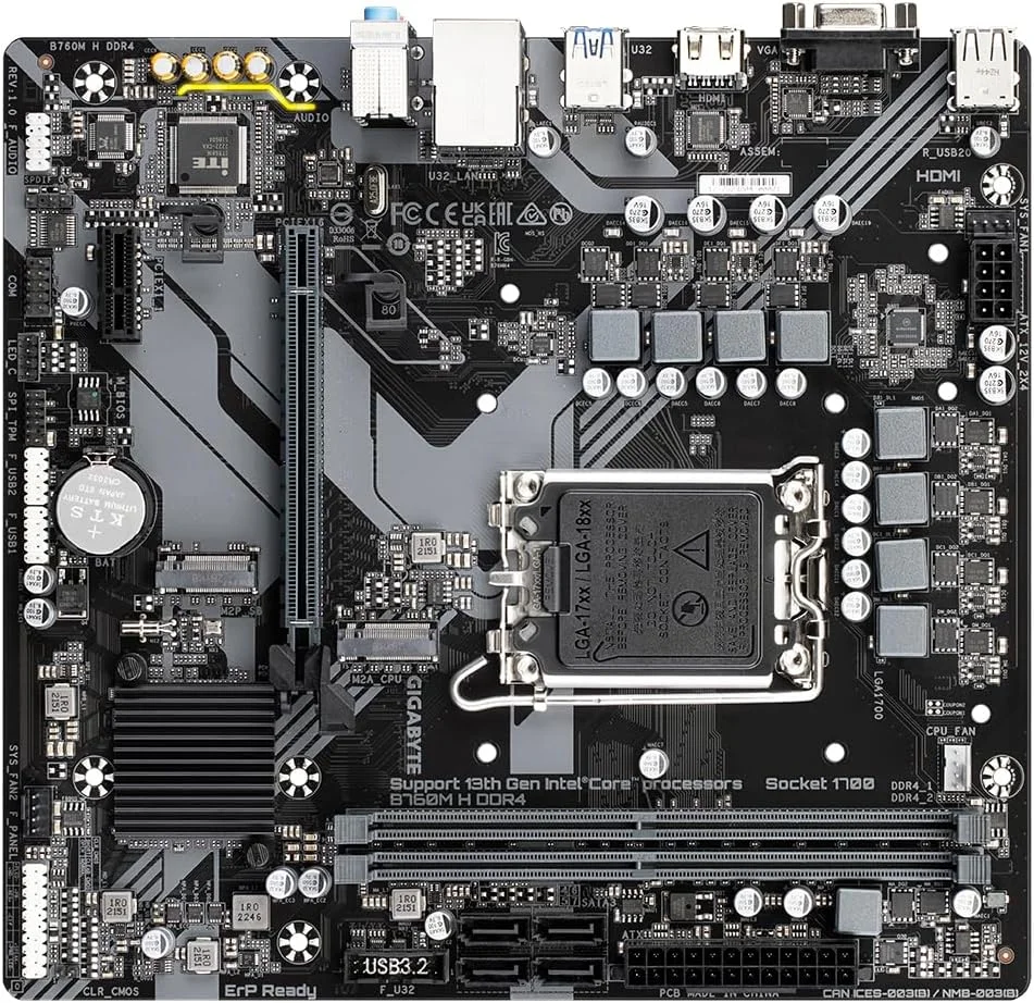 مادربرد گیگابایت B760M H DDR4 (rev. 1.0) Intel B760 LGA 1700 Micro ATX مادربرد گیگابایت B760M H DDR4 (rev. 1.0) Intel B760 LGA 1700 Micro ATX