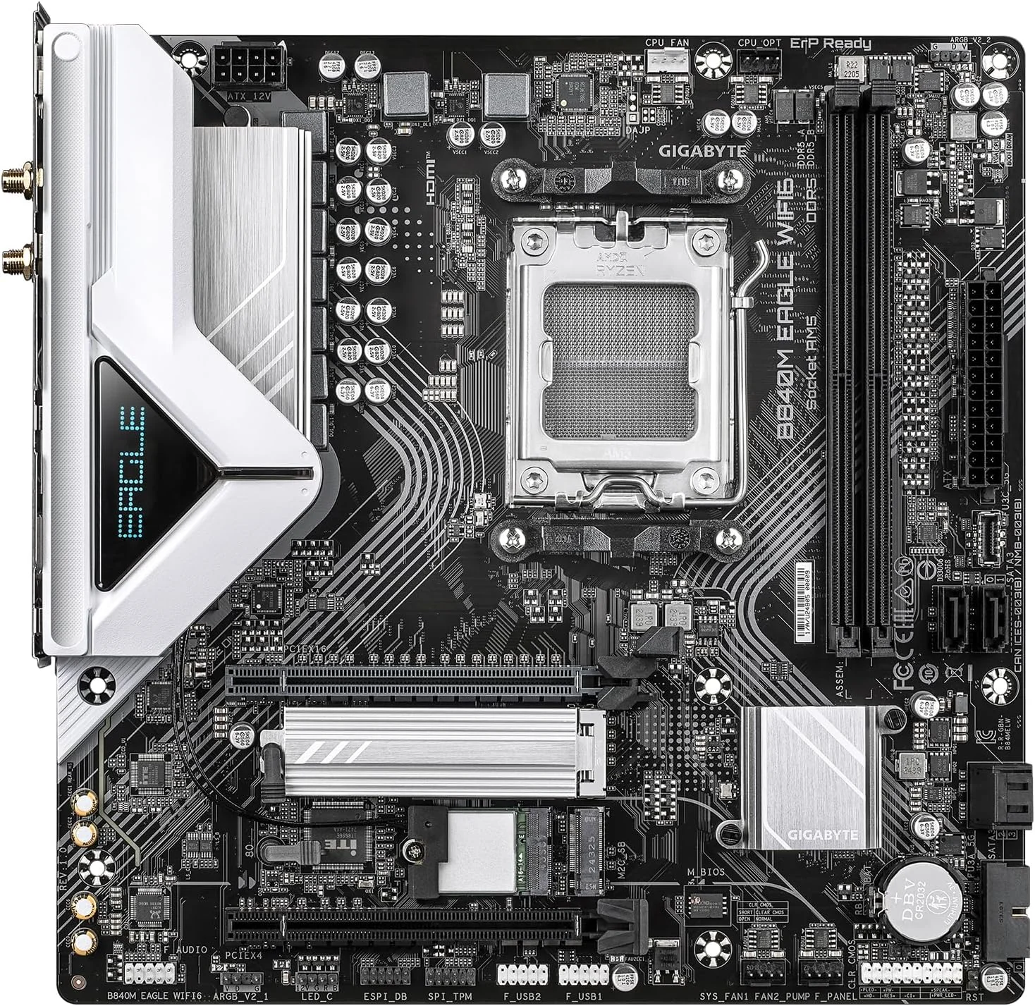مادربرد GIGABYTE B840M Eagle WIFI6 AMD Socket AM5, M-ATX, DDR5, 2X M.2, PCIe 4.0, USB 3.2 Gen 1, WIFI6, 2.5GbE LAN, EZ-Latch مادربرد GIGABYTE B840M Eagle WIFI6 AMD Socket AM5, M-ATX, DDR5, 2X M.2, PCIe 4.0, USB 3.2 Gen 1, WIFI6, 2.5GbE LAN, EZ-Latch