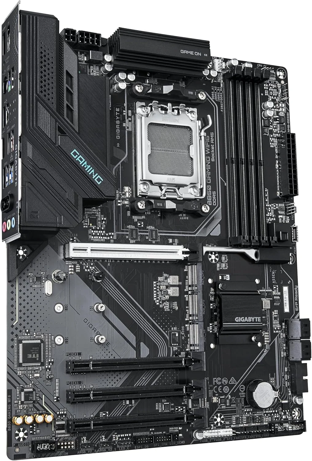 مادربرد GIGABYTE B850 Gaming WIFI6 - پردازنده های سری AMD Ryzen 9000، VRM دیجیتال 6+2+2 فاز، DDR5 تا 5200 مگاهرتز (OC)، 1xPCIe 5.0 + 2xPCIe 4.0 M.2، GbE LAN، WiFi 6، USB 3.2 Gen 2