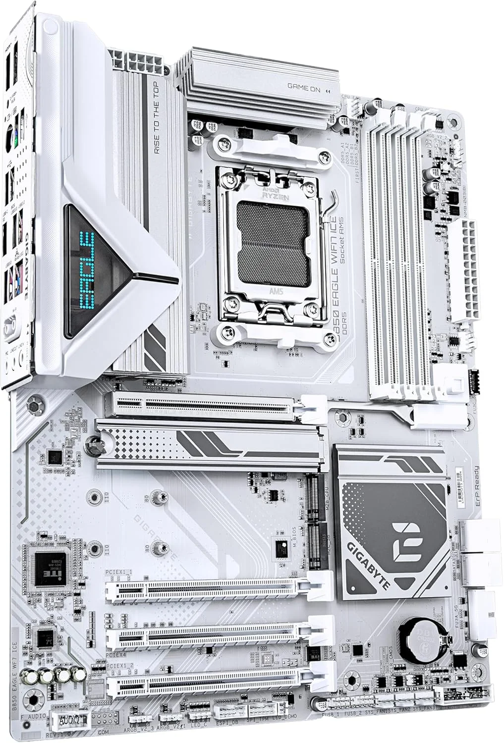 مادربرد گیگابایت B850 EAGLE WIFI7 ICE - پردازنده های AMD Ryzen 9000 Series، VRM دیجیتال 8+2+2 فاز، تا 8200 مگاهرتز DDR5 (OC)، 1xPCIe 5.0 + 2xPCIe 4.0 M.2، WIFI 7، LAN 2.5 GbE، USB 3.2 Gen 2 مادربرد گیگابایت B850 EAGLE WIFI7 ICE - پردازنده های AMD Ryzen 9000 Series، VRM دیجیتال 8+2+2 فاز، تا 8200 مگاهرتز DDR5 (OC)، 1xPCIe 5.0 + 2xPCIe 4.0 M.2، WIFI 7، LAN 2.5 GbE، USB 3.2 Gen 2