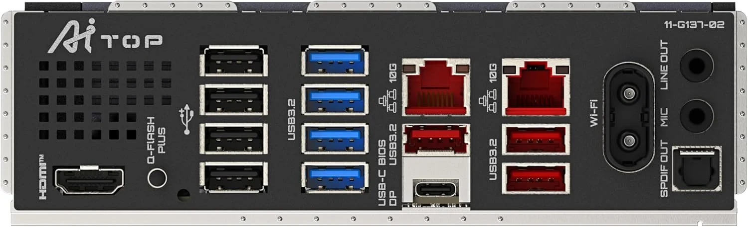 مادربرد GIGABYTE B850 AI TOP - پردازنده های AMD Ryzen 9000 Series، VRM دیجیتال 16+2+2 فاز، تا 8600MHz DDR5 (OC)، 2xPCIe 5.0 + 1xPCIe 4.0 M.2، LAN 10GbE، WiFi 7، USB 3.2 Gen 2x2 مادربرد GIGABYTE B850 AI TOP - پردازنده های AMD Ryzen 9000 Series، VRM دیجیتال 16+2+2 فاز، تا 8600MHz DDR5 (OC)، 2xPCIe 5.0 + 1xPCIe 4.0 M.2، LAN 10GbE، WiFi 7، USB 3.2 Gen 2x2