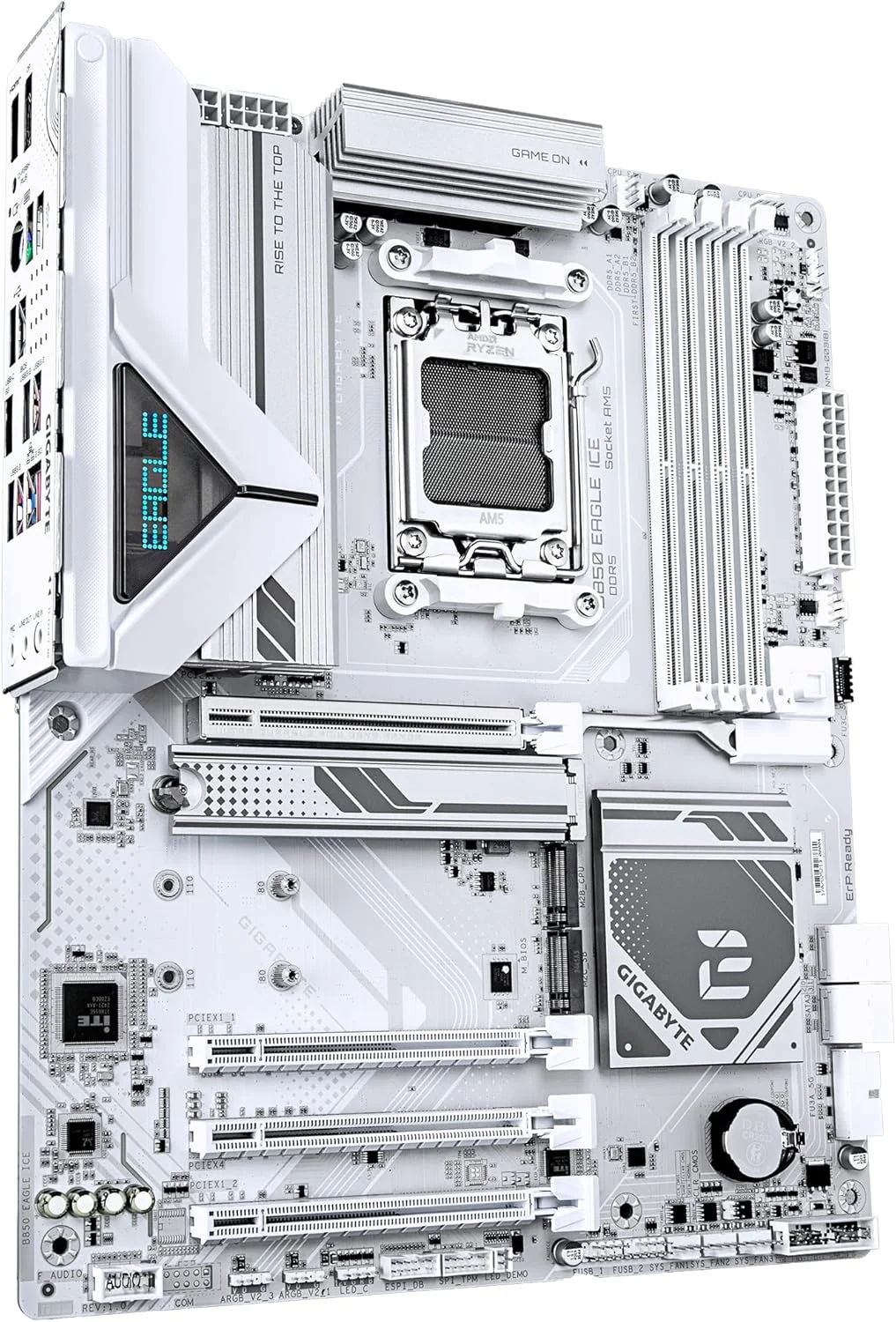 مادربرد GIGABYTE B850 EAGLE ICE - پردازنده های AMD Ryzen سری 9000، VRM دیجیتال 8+2+2 فاز، DDR5 تا 8200 مگاهرتز (OC)، 1xPCIe 5.0 + 2xPCIe 4.0 M.2، LAN 2.5 GbE، USB 3.2 Gen 2 مادربرد GIGABYTE B850 EAGLE ICE - پردازنده های AMD Ryzen سری 9000، VRM دیجیتال 8+2+2 فاز، DDR5 تا 8200 مگاهرتز (OC)، 1xPCIe 5.0 + 2xPCIe 4.0 M.2، LAN 2.5 GbE، USB 3.2 Gen 2