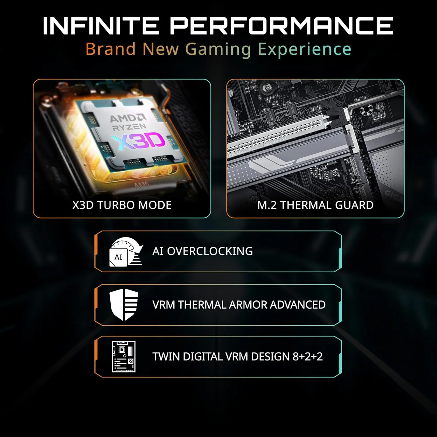 مادربرد GIGABYTE B850 Eagle WIFI6E AMD AM5 LGA 1718، ATX، DDR5، 3X M.2، PCIe 5.0، USB-C، WIFI6E، LAN 1GbE، EZ-Latch، 5 سال گارانتی مادربرد GIGABYTE B850 Eagle WIFI6E AMD AM5 LGA 1718، ATX، DDR5، 3X M.2، PCIe 5.0، USB-C، WIFI6E، LAN 1GbE، EZ-Latch، 5 سال گارانتی