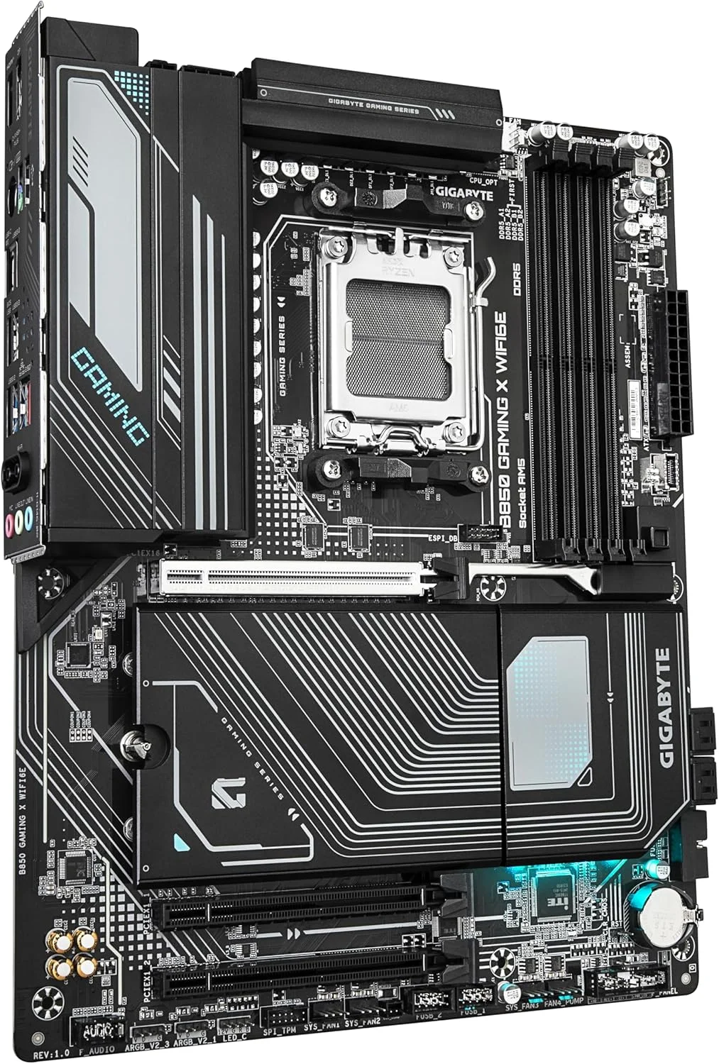 مادربرد GIGABYTE B850 GAMING X WIFI6E - پردازنده های AMD Ryzen 9000 Series، VRM دیجیتال 12+2+2 فاز، تا 8200MHz DDR5 (OC)، 1xPCIe 5.0 + 2xPCIe 4.0 M.2، 2.5LAN، WIFI 6E، USB 3.2 Gen 2x2 مادربرد GIGABYTE B850 GAMING X WIFI6E - پردازنده های AMD Ryzen 9000 Series، VRM دیجیتال 12+2+2 فاز، تا 8200MHz DDR5 (OC)، 1xPCIe 5.0 + 2xPCIe 4.0 M.2، 2.5LAN، WIFI 6E، USB 3.2 Gen 2x2