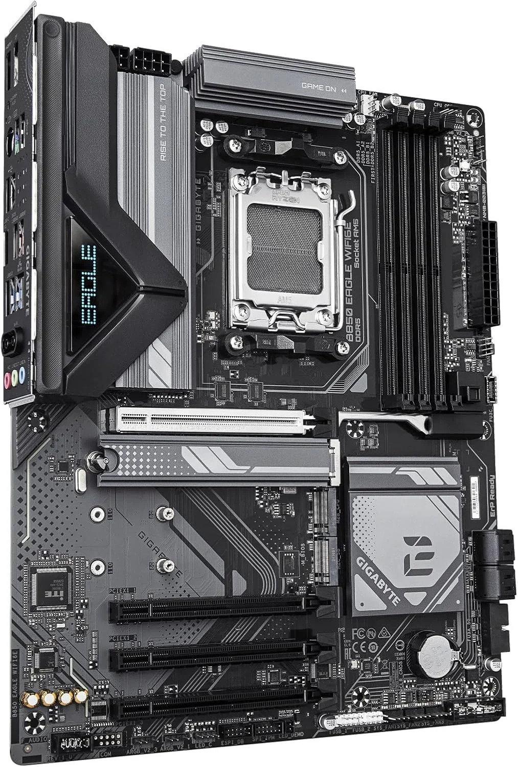 مادربرد GIGABYTE B850 Eagle WIFI6E AMD AM5 LGA 1718، ATX، DDR5، 3X M.2، PCIe 5.0، USB-C، WIFI6E، LAN 1GbE، EZ-Latch، 5 سال گارانتی مادربرد GIGABYTE B850 Eagle WIFI6E AMD AM5 LGA 1718، ATX، DDR5، 3X M.2، PCIe 5.0، USB-C، WIFI6E، LAN 1GbE، EZ-Latch، 5 سال گارانتی