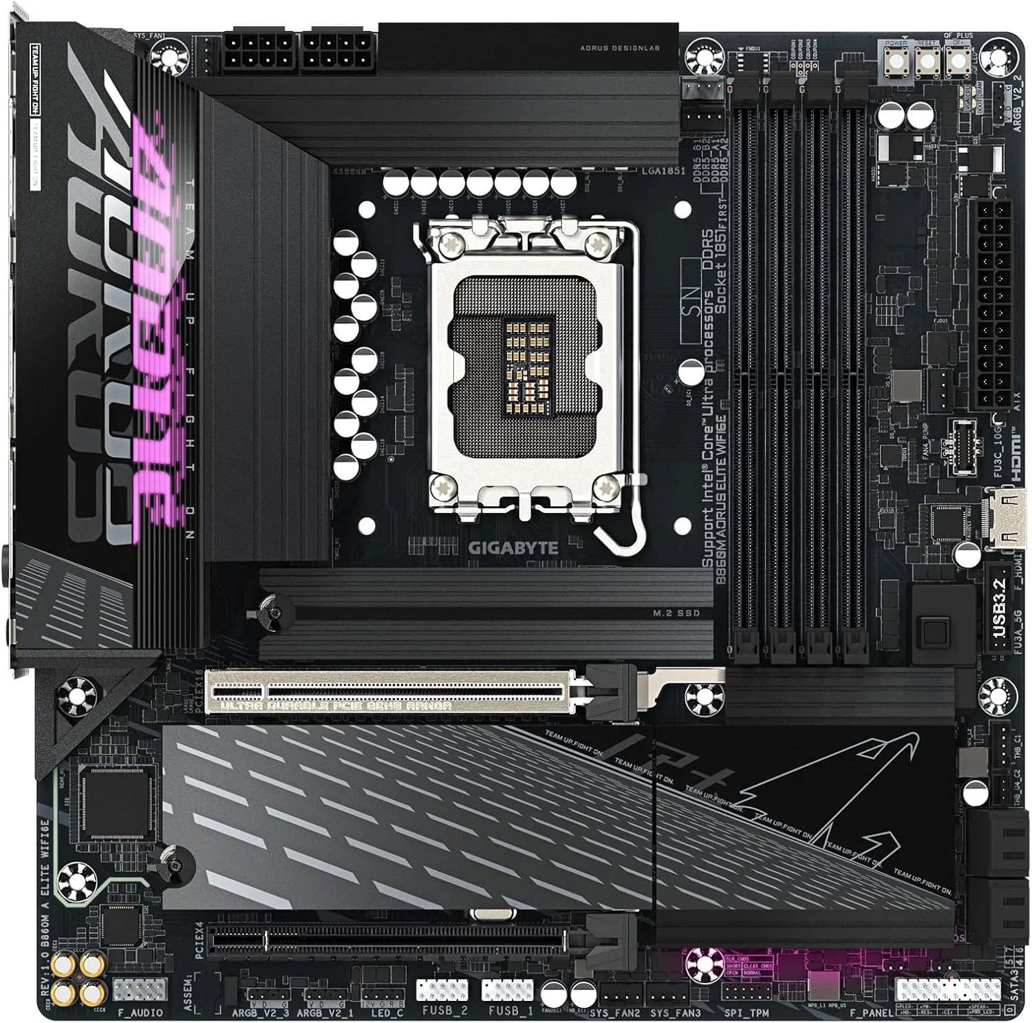 مادربرد GIGABYTE B860M AORUS Elite WIFI6E Intel Core Ultra (سری 2) LGA 1851، mATX، DDR5، 3X M.2، PCIe 5.0، USB-C، WIFI6E، LAN 2.5GbE، EZ-Latch مادربرد GIGABYTE B860M AORUS Elite WIFI6E Intel Core Ultra (سری 2) LGA 1851، mATX، DDR5، 3X M.2، PCIe 5.0، USB-C، WIFI6E، LAN 2.5GbE، EZ-Latch