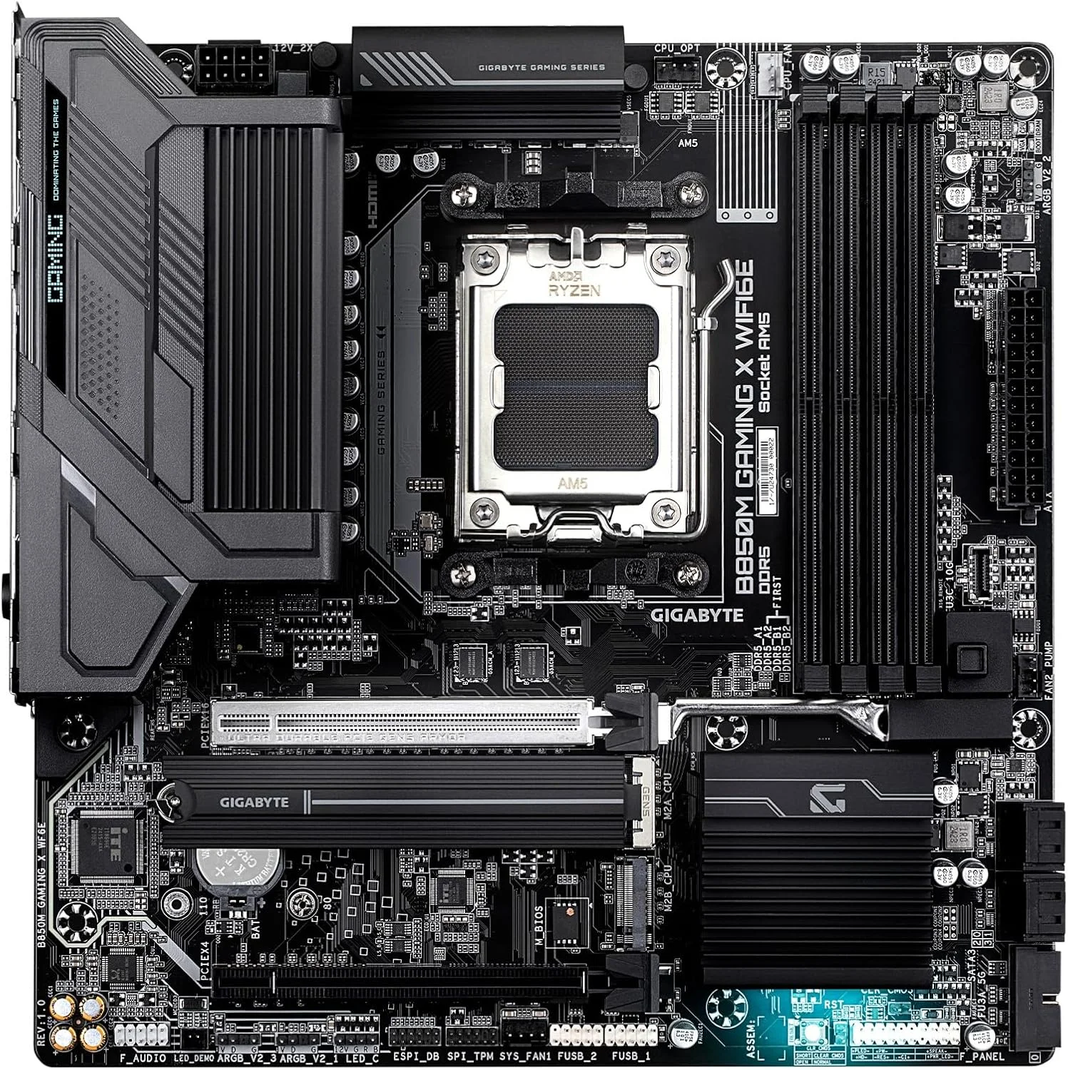 مادربرد GIGABYTE B850M Gaming X WIFI6E AMD AM5 LGA 1718، فرم فاکتور mATX، DDR5، 2X M.2، PCIe 5.0، USB-C، WIFI6E، LAN 2.5GbE، EZ-Latch، 5 سال گارانتی مادربرد GIGABYTE B850M Gaming X WIFI6E AMD AM5 LGA 1718، فرم فاکتور mATX، DDR5، 2X M.2، PCIe 5.0، USB-C، WIFI6E، LAN 2.5GbE، EZ-Latch، 5 سال گارانتی