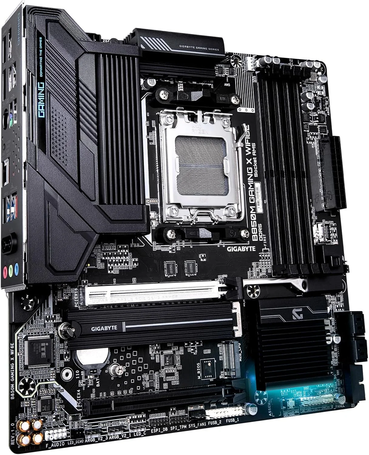 مادربرد GIGABYTE B850M Gaming X WIFI6E AMD AM5 LGA 1718، فرم فاکتور mATX، DDR5، 2X M.2، PCIe 5.0، USB-C، WIFI6E، LAN 2.5GbE، EZ-Latch، 5 سال گارانتی مادربرد GIGABYTE B850M Gaming X WIFI6E AMD AM5 LGA 1718، فرم فاکتور mATX، DDR5، 2X M.2، PCIe 5.0، USB-C، WIFI6E، LAN 2.5GbE، EZ-Latch، 5 سال گارانتی