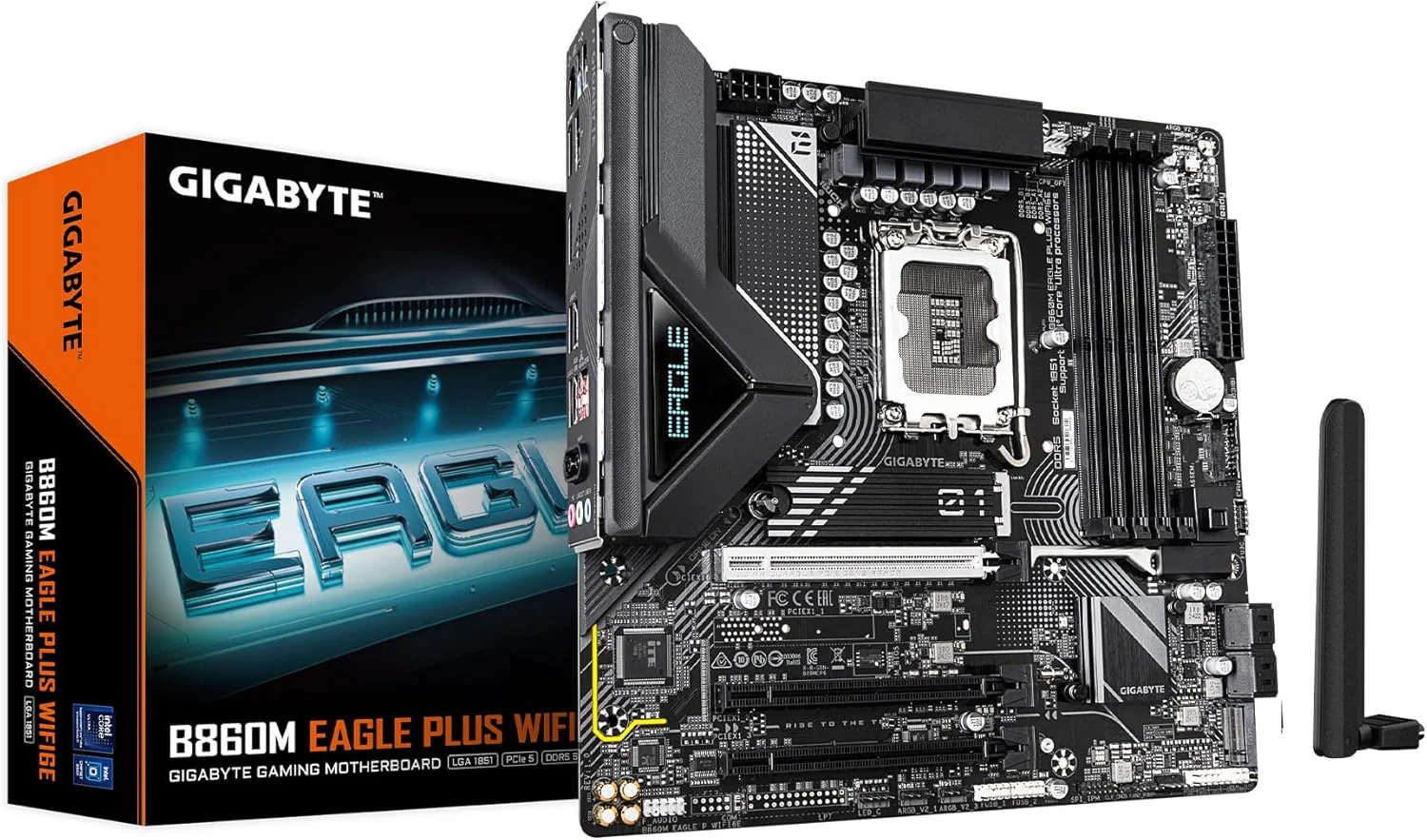 مادربرد GIGABYTE B860M Eagle Plus WIFI6E Intel Core Ultra (سری 2) LGA 1851، mATX، DDR5، 2X M.2، PCIe 5.0، USB-C، WIFI6E، LAN 2.5GbE، EZ-Latch
