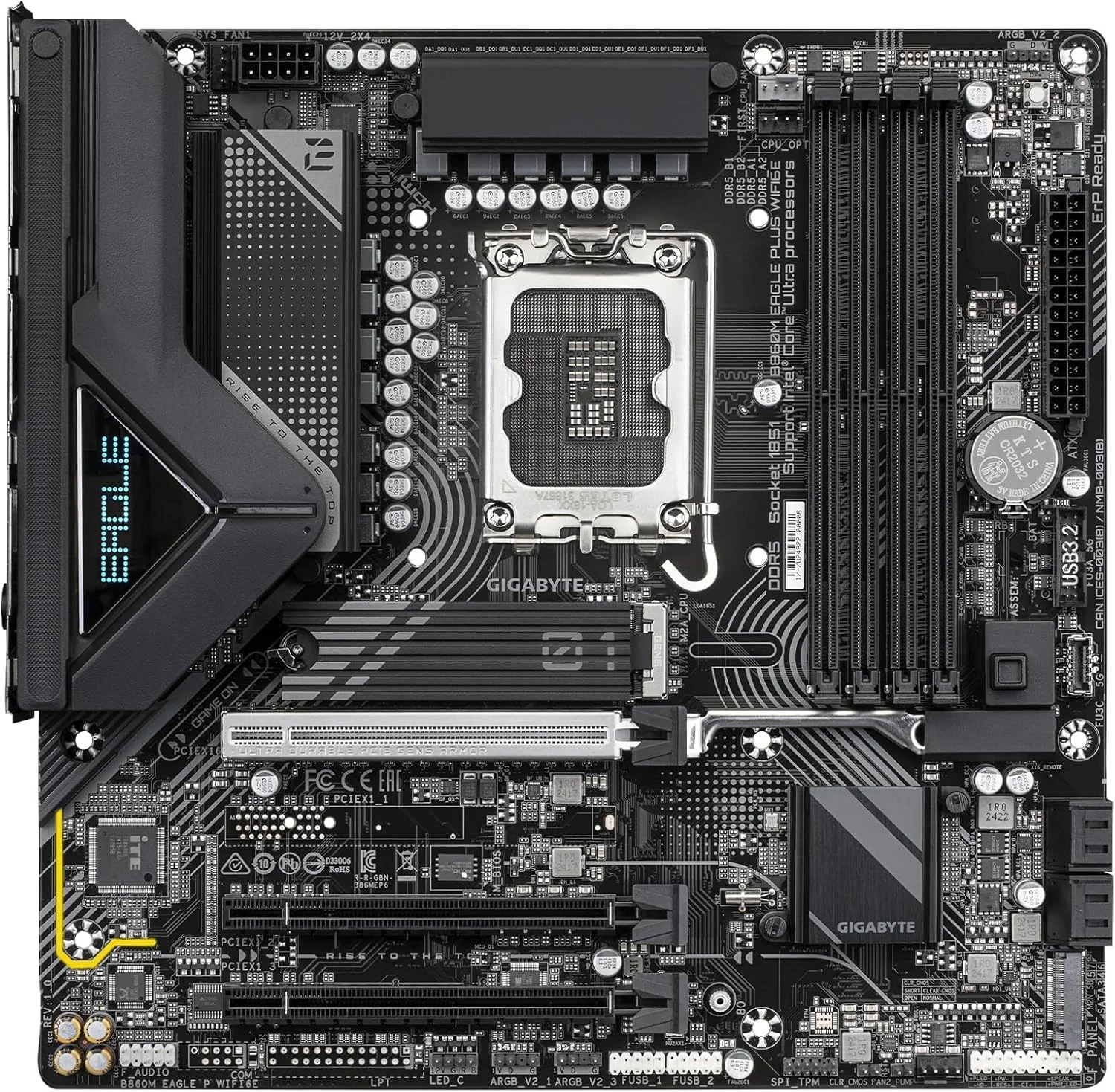 مادربرد GIGABYTE B860M Eagle Plus WIFI6E Intel Core Ultra (سری 2) LGA 1851، mATX، DDR5، 2X M.2، PCIe 5.0، USB-C، WIFI6E، LAN 2.5GbE، EZ-Latch مادربرد GIGABYTE B860M Eagle Plus WIFI6E Intel Core Ultra (سری 2) LGA 1851، mATX، DDR5، 2X M.2، PCIe 5.0، USB-C، WIFI6E، LAN 2.5GbE، EZ-Latch
