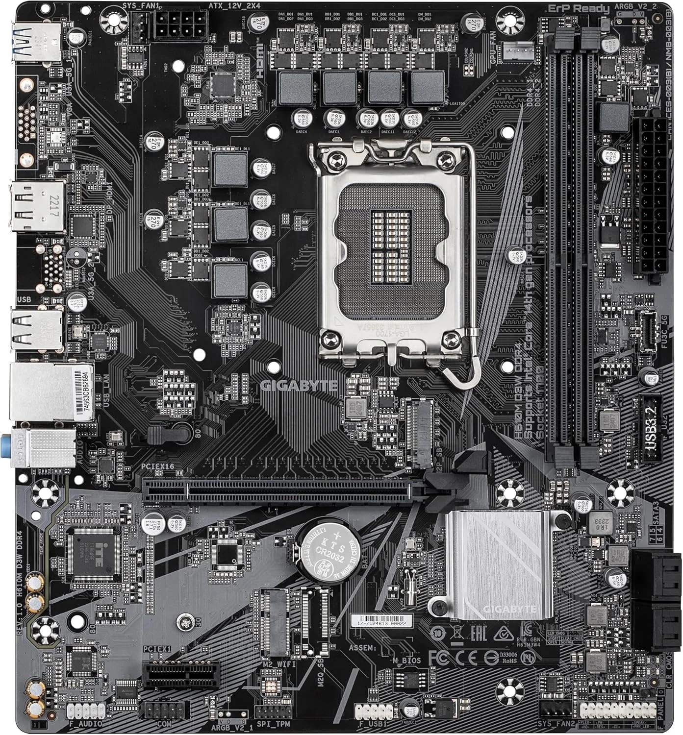 مادربرد GIGABYTE H610M D3W DDR4 - پشتیبانی از پردازنده های نسل 14 اینتل Core، VRM با 5+1+1 فاز، DDR4 تا 3200 مگاهرتز، 1xPCIe 3.0 M.2، LAN 1GbE، USB 3.2 Gen 1 مادربرد GIGABYTE H610M D3W DDR4 - پشتیبانی از پردازنده های نسل 14 اینتل Core، VRM با 5+1+1 فاز، DDR4 تا 3200 مگاهرتز، 1xPCIe 3.0 M.2، LAN 1GbE، USB 3.2 Gen 1
