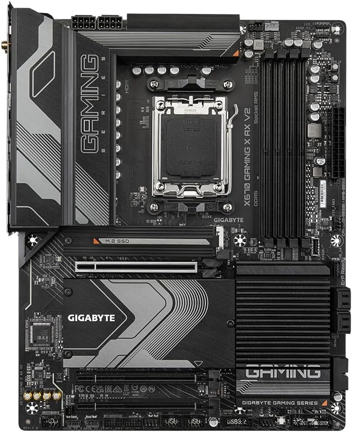 مادربرد گیگابایت X670 GAMING X AX V2 - پشتیبانی از پردازنده های AMD Ryzen 7000، دارای VRM با 16+2+2 فاز، پشتیبانی از DDR5 تا 8000 مگاهرتز (OC)، دارای 4 اسلات PCIe 4.0 M.2، Wi-Fi 6E، LAN 2.5GbE، USB 3.2 Gen 2 مادربرد گیگابایت X670 GAMING X AX V2 - پشتیبانی از پردازنده های AMD Ryzen 7000، دارای VRM با 16+2+2 فاز، پشتیبانی از DDR5 تا 8000 مگاهرتز (OC)، دارای 4 اسلات PCIe 4.0 M.2، Wi-Fi 6E، LAN 2.5GbE، USB 3.2 Gen 2