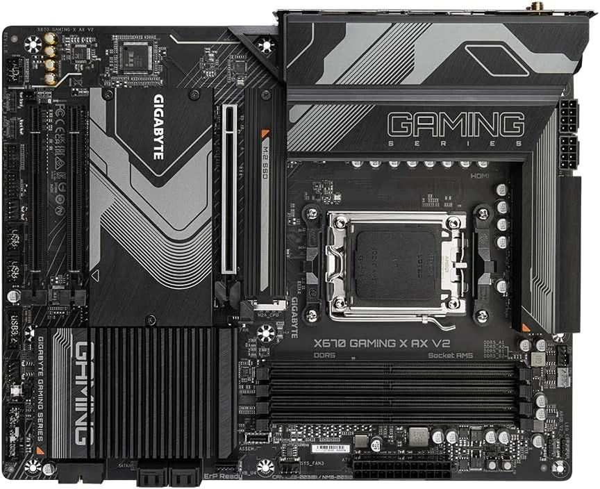 مادربرد گیگابایت X670 GAMING X AX V2 - پشتیبانی از پردازنده های AMD Ryzen 7000، دارای VRM با 16+2+2 فاز، پشتیبانی از DDR5 تا 8000 مگاهرتز (OC)، دارای 4 اسلات PCIe 4.0 M.2، Wi-Fi 6E، LAN 2.5GbE، USB 3.2 Gen 2 مادربرد گیگابایت X670 GAMING X AX V2 - پشتیبانی از پردازنده های AMD Ryzen 7000، دارای VRM با 16+2+2 فاز، پشتیبانی از DDR5 تا 8000 مگاهرتز (OC)، دارای 4 اسلات PCIe 4.0 M.2، Wi-Fi 6E، LAN 2.5GbE، USB 3.2 Gen 2