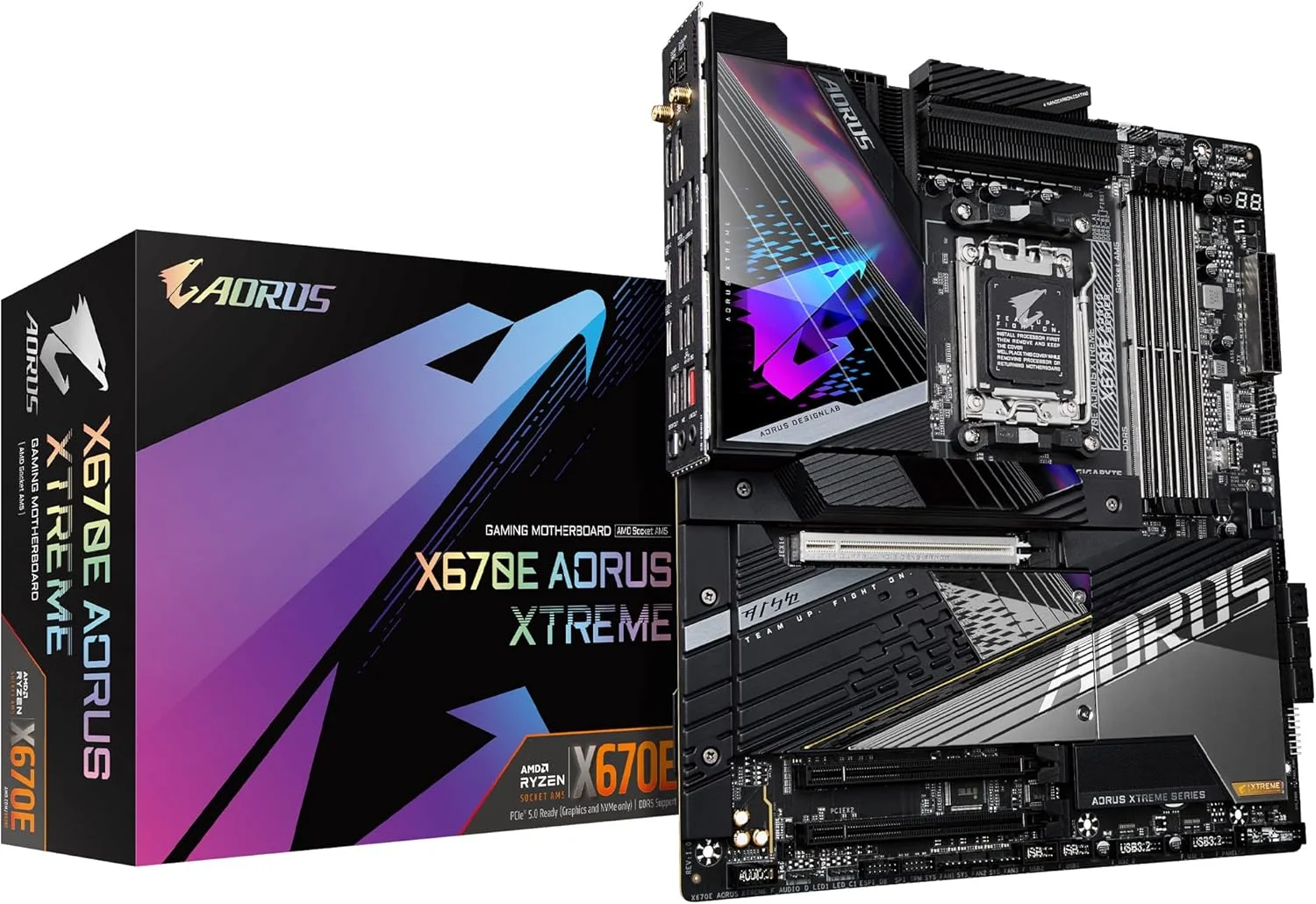 مادربرد GIGABYTE X670E AORUS Xtreme (AM5/ LGA 1718/ AMD/ X670E/ EATX/ 5 سال گارانتی/ DDR5/ Quad M.2/ PCIe 5.0/ USB 3.2 Gen2X2 Type-C/Intel WiFi 6E/ AQUANTIA 10GbE LAN/Q-Flash Plus)