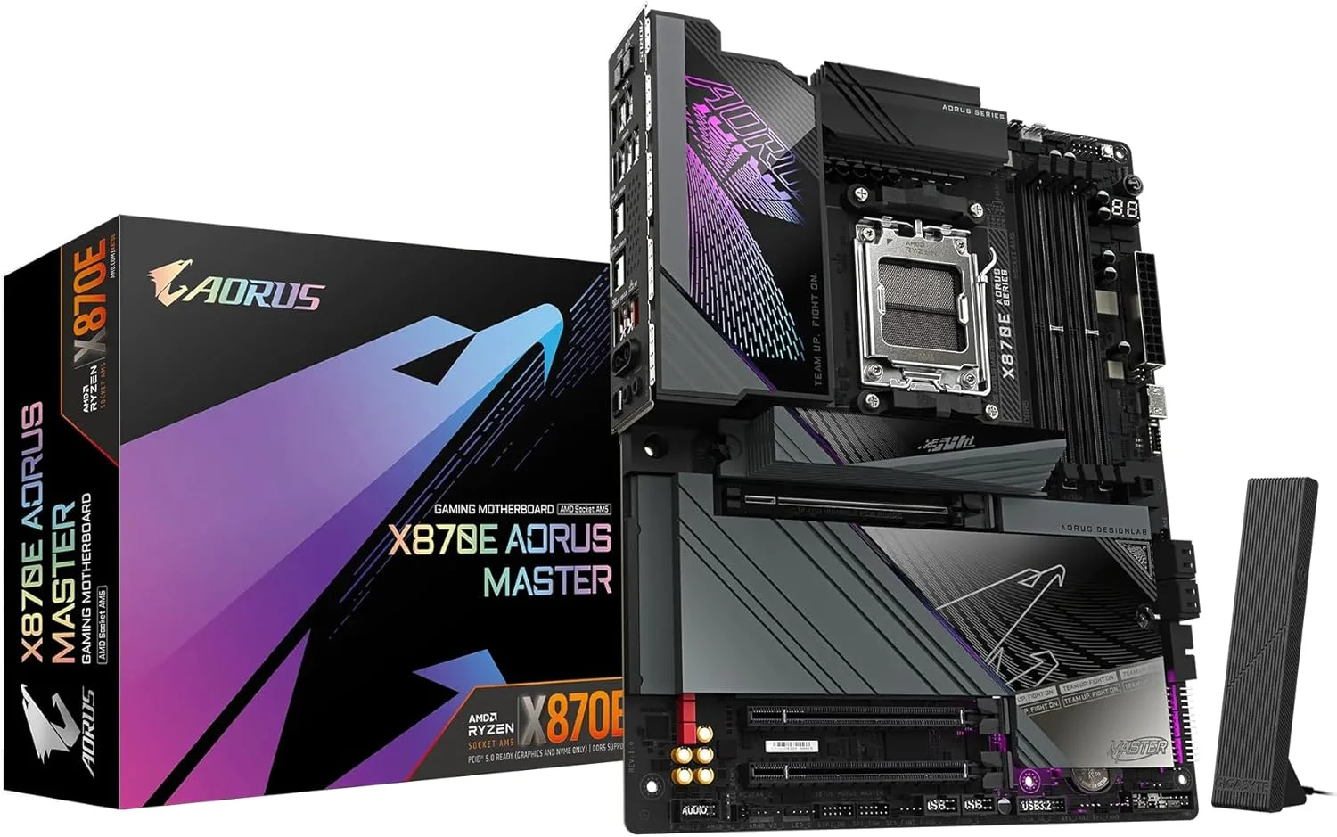 مادربرد GIGABYTE X870E AORUS Master AM5 LGA 1718، ATX، DDR5، 4X M.2، PCIe 5.0، USB4، Wi-Fi 7، 5Gbe LAN، EZ-Latch، Q-Flash