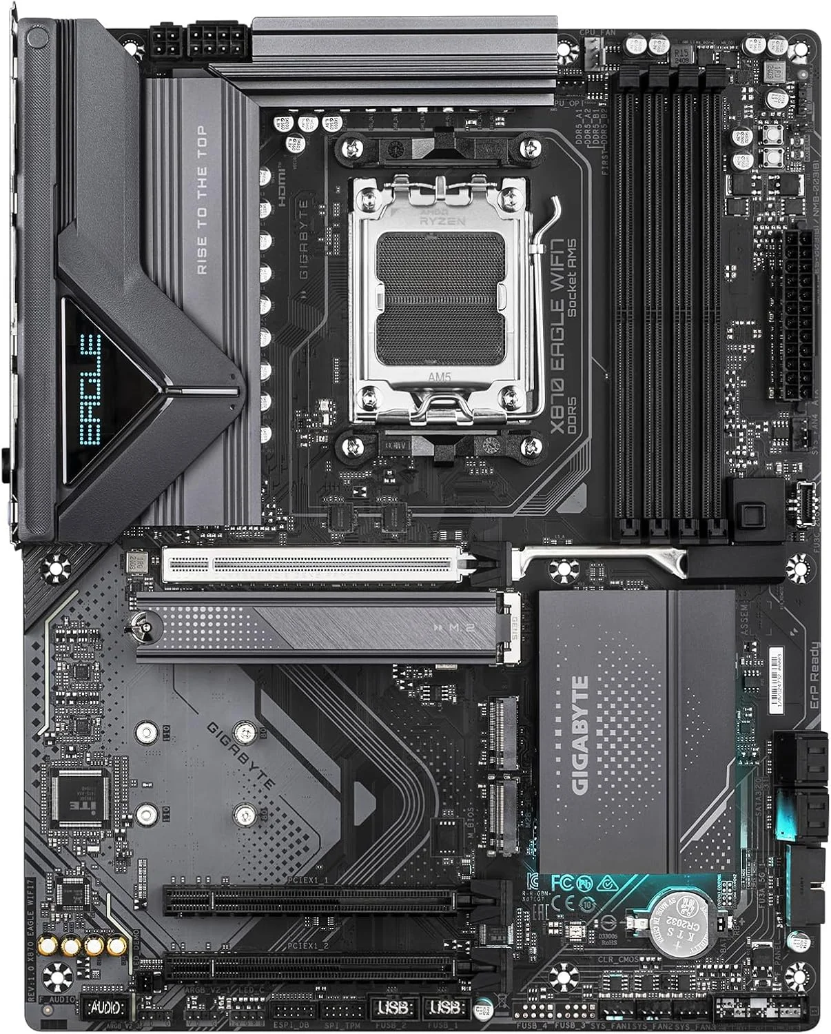 مادربرد GIGABYTE X870 Eagle WIFI7 AM5 LGA 1718, ATX, DDR5, 4X M.2, PCIe 5.0, USB4, Wi-Fi 7, 2.5GbE LAN, EZ-Latch, Q-Flash