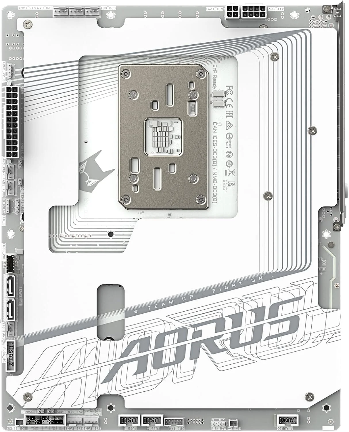 مادربرد GIGABYTE X870 AORUS Stealth ICE AMD AM5، ATX، DDR5، 4X M.2، PCIe 5.0، 2xUSB-4، USB-C، WIFI7، 5GbE LAN، EZ-Latch