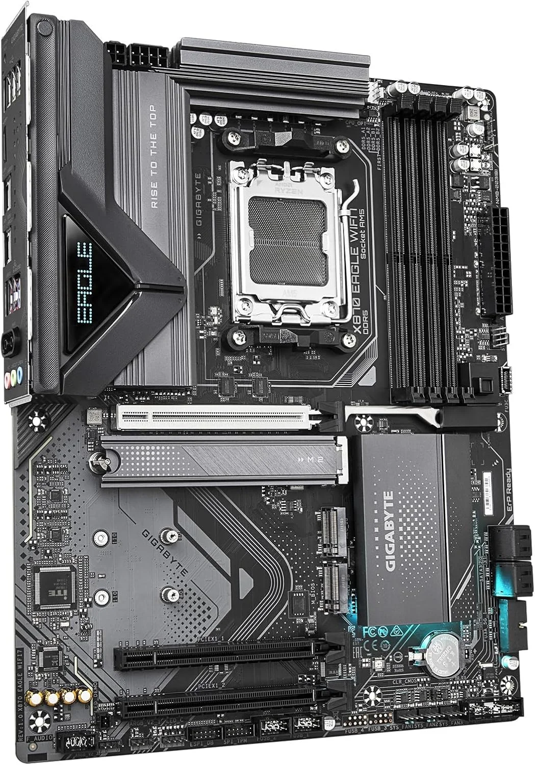 مادربرد GIGABYTE X870 Eagle WIFI7 AM5 LGA 1718, ATX, DDR5, 4X M.2, PCIe 5.0, USB4, Wi-Fi 7, 2.5GbE LAN, EZ-Latch, Q-Flash