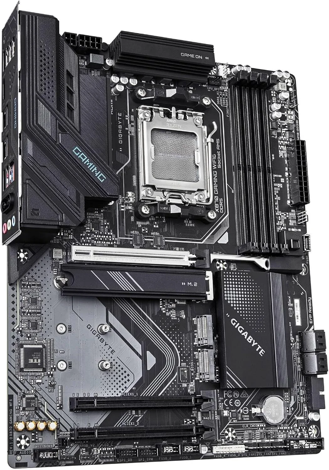 مادربرد GIGABYTE X870 Gaming WIFI6 AM5 LGA 1718، ATX، DDR5، 3X M.2، PCIe 5.0، USB4، WiFi 6، LAN 2.5GbE، EZ-Latch، 5 سال گارانتی