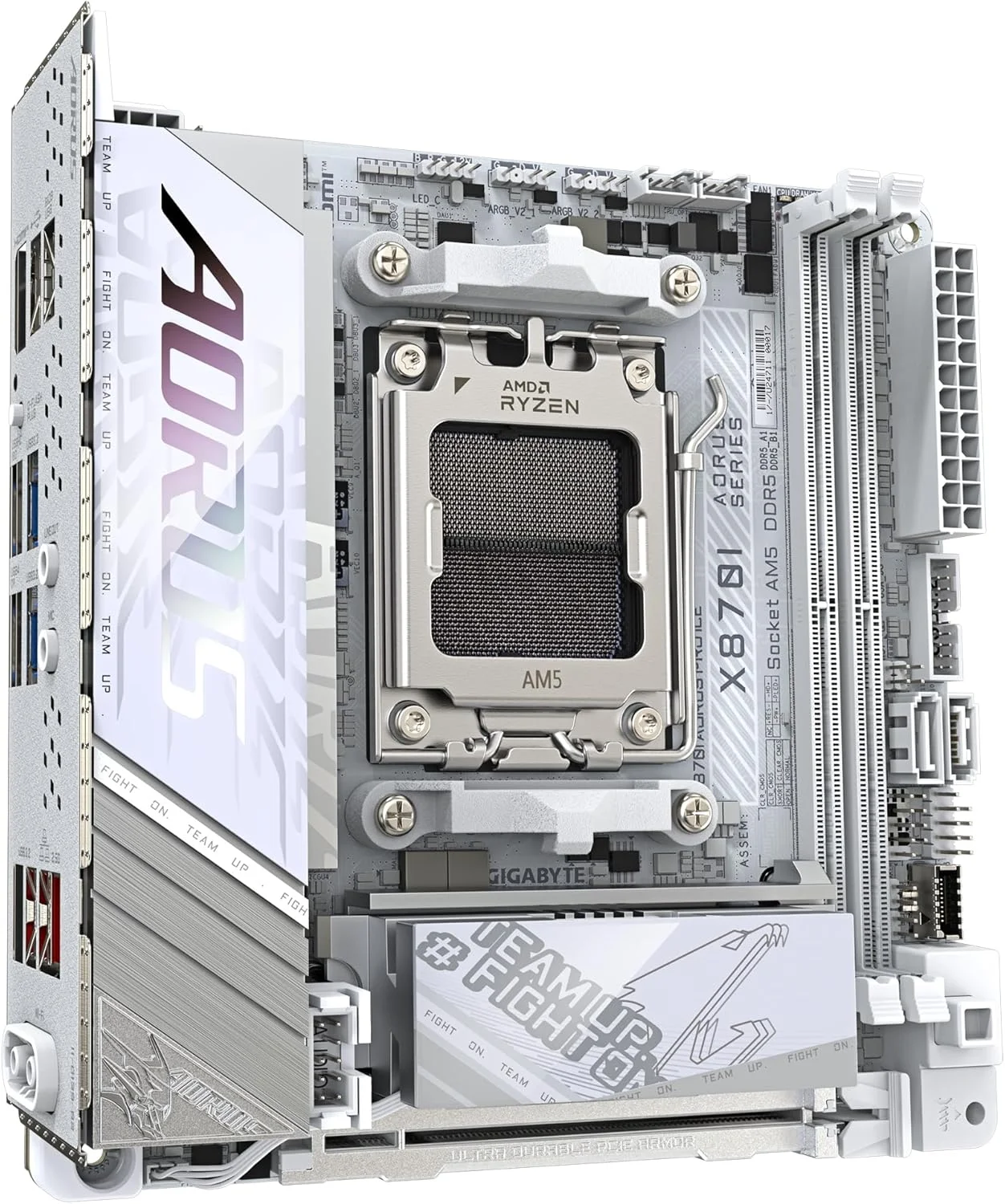 مادربرد GIGABYTE X870I AORUS PRO Ice - پشتیبانی از پردازندههای AMD Ryzen سری 9000، VRM با فاز 8+2+1، پشتیبانی از DDR5 تا 8400 مگاهرتز (OC)، 1xPCIe 5.0 M.2 + 1xPCIe 4.0 M.2، WI-FI 7، LAN 2.5GbE، USB 4 مادربرد GIGABYTE X870I AORUS PRO Ice - پشتیبانی از پردازندههای AMD Ryzen سری 9000، VRM با فاز 8+2+1، پشتیبانی از DDR5 تا 8400 مگاهرتز (OC)، 1xPCIe 5.0 M.2 + 1xPCIe 4.0 M.2، WI-FI 7، LAN 2.5GbE، USB 4