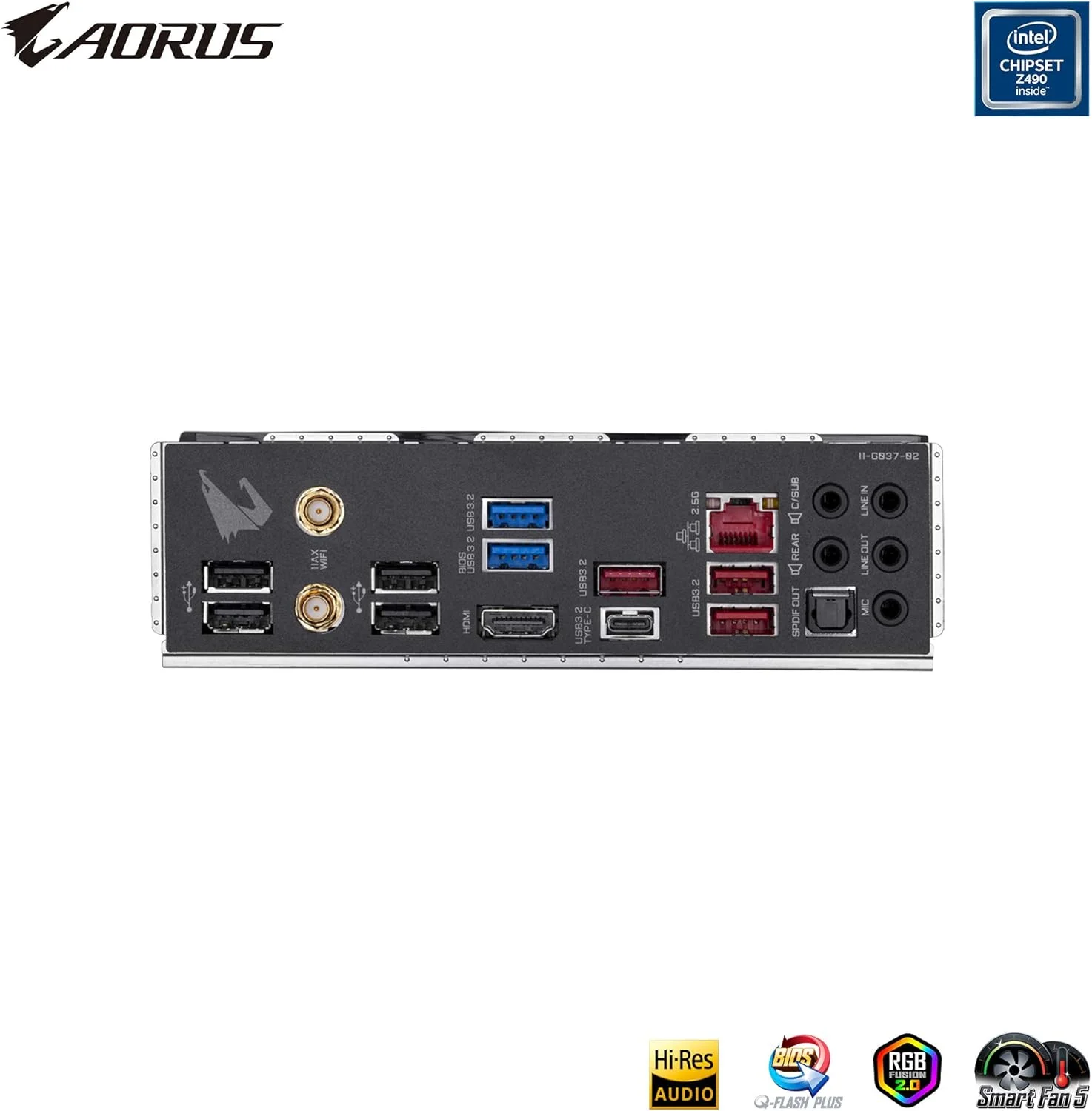 مادربرد گیمینگ GIGABYTE Z490 AORUS Ultra (Intel LGA1200/Z490/ATX/Intel 2.5G LAN/3xM.2 Thermal Guard/SATA 6Gb/s/USB 3.2 Gen 2/Intel Wi-Fi 6//Realtek ALC1220-VB/RGB Fusion)