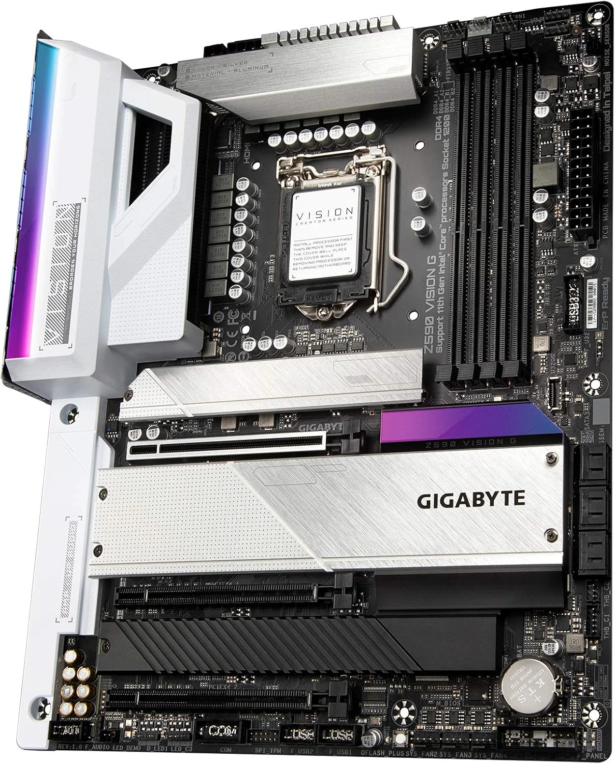 مادربرد GIGABYTE Z590 Vision G (LGA 1200/Intel Z590/ATX/3x M.2/PCIe 4.0/USB 3.2 Gen2X2 Type-C/2.5GbE LAN)